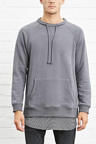 21 Men Men's  Drawstring Terry Knit Pullover