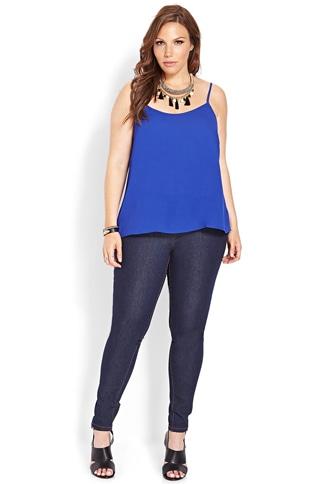 Forever21 Plus Women's  Indigo Plus Size Fab Skinny Jeans (short)