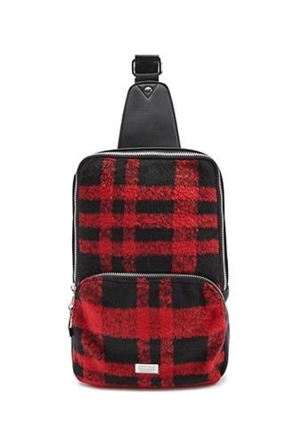 Forever21 Men Reason Plaid Print Sling Backpack