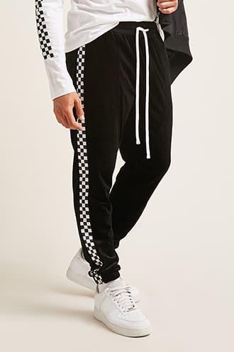 Forever21 Velvet Checkered Joggers