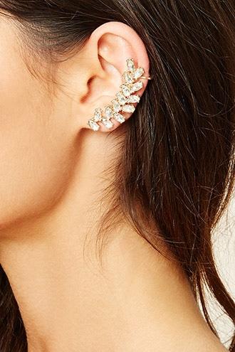 Forever21 Rhinestone Leaf Ear Cuffs