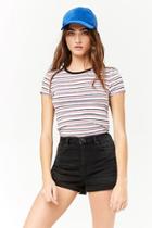 Forever21 Rolled Raw-cut Denim Shorts
