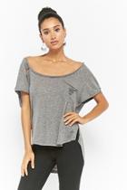 Forever21 Distressed One-shoulder Tee