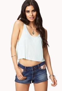 Forever21 Southwestern Print Denim Shorts