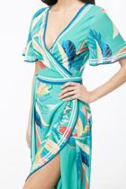 Forever21 Tropical Floral Crepe Wrap Dress