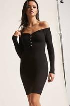 Forever21 Ribbed Knit Off-the-shoulder Bodycon Dress