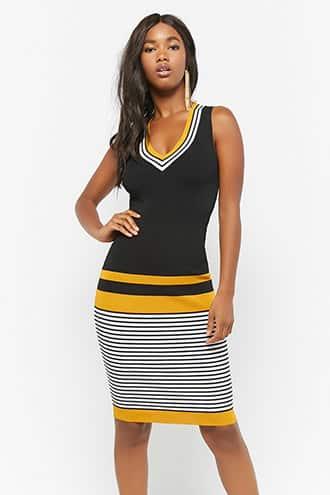 Forever21 Variegated-stripe Knit Dress