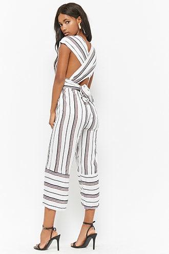 Forever21 Striped Convertible Jumpsuit