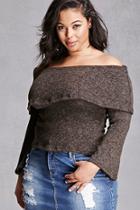 Forever21 Faux Mohair Off-the-shoulder Top