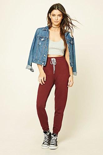 Forever21 Women's  Fleece-lined Sweatpants
