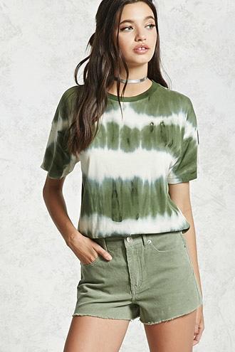 Forever21 Stripe Tie-dye Tee