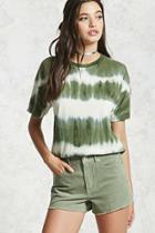 Forever21 Stripe Tie-dye Tee