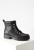 Forever21 Faux Leather Lace-up Boots