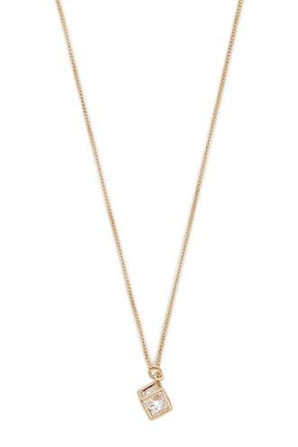 Forever21 Cz Cube Charm Necklace