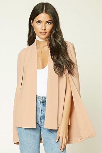 Love21 Women's Blush Contemporary Padded Cape Blazer