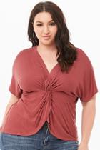 Forever21 Plus Size Ribbed Twist-front Top