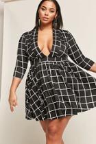 Forever21 Plus Size Grid Print Fit & Flare Dress