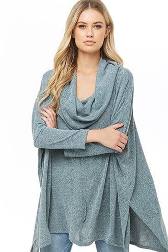 Forever21 Marled Cowl Neck Trapeze Top