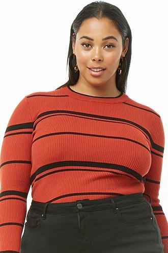 Forever21 Plus Size Ribbed Striped Sweater