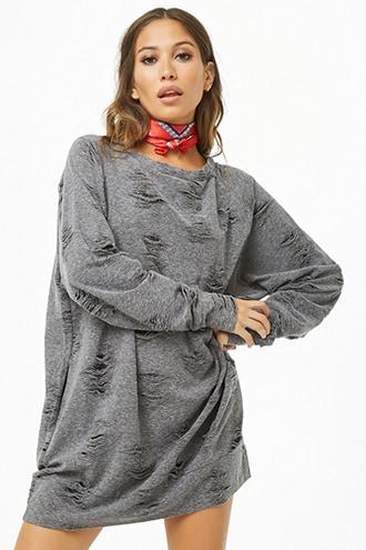 Forever21 Distressed Marled Oversized Sweater