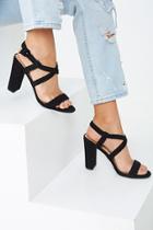 Forever21 Microfiber Braided Strappy Heels