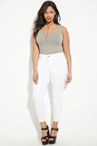 Forever21 Plus Women's  White Plus Size Skinny Jeans