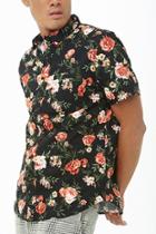 Forever21 Fitted Rose Print Shirt