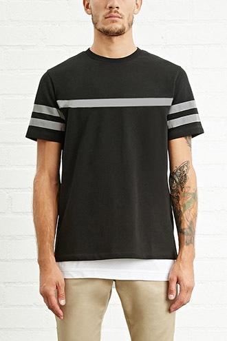 21 Men Men's  Reflective-stripe Tee