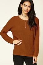 Forever21 Women's  Amber Purl Knit Cutout Sweater