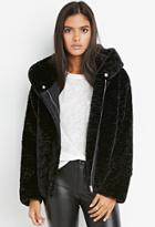 Love21 Plush Hooded Zip-front Jacket