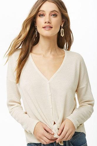 Forever21 Button-front Knotted Top