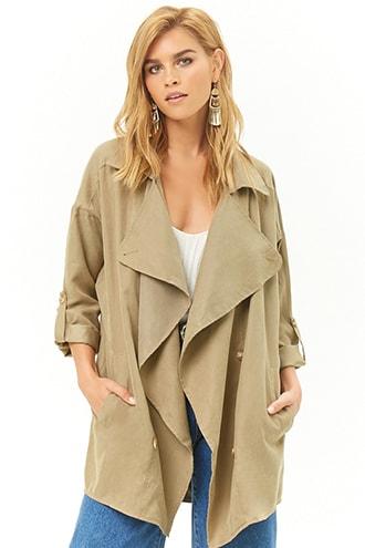 Forever21 Double-breasted Duster Jacket