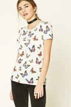 Forever21 Women's  Butterfly Print Tee