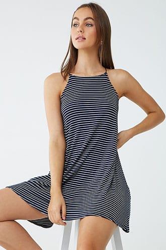 Forever21 Ribbed Striped Cami Swing Dress