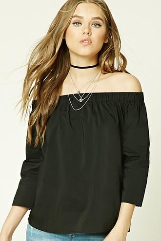 Forever21 Smocked Off-the-shoulder Top
