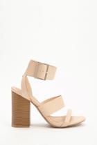 Forever21 Faux Leather Ankle-strap Block Heels