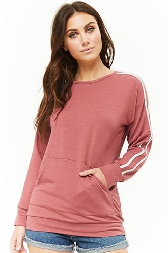 Forever21 French Terry Varsity Striped Sweater