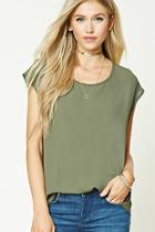 Forever21 Women's  Boxy Crepe Woven Top