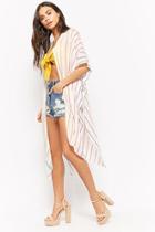 Forever21 Rainbow-striped Open-front Cardigan