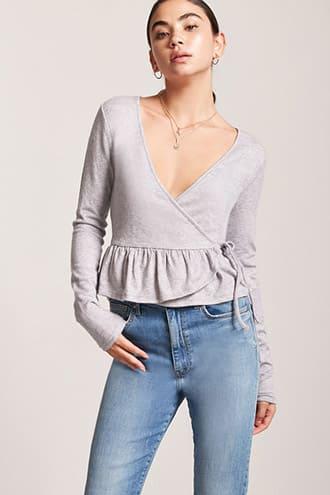 Forever21 Ruffle Wrap-front Top