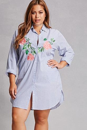Forever21 Plus Size Striped Floral Tunic