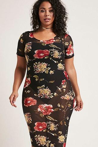 Forever21 Plus Size Floral Midi Dress