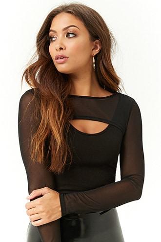Forever21 Mesh Overlayer Top
