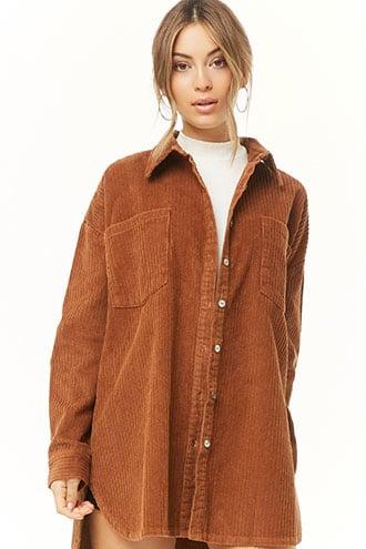 Forever21 Corduroy Longline High-low Jacket