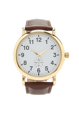 21 Men Men Faux Leather Analog Watch