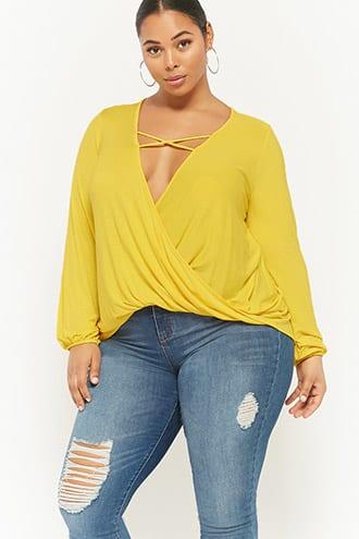 Forever21 Plus Size Plunging Cowl Neck Top