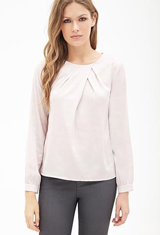 Forever21 Contemporary Pleated Sateen Top