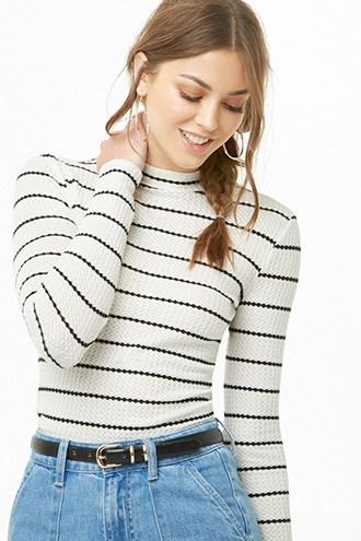 Forever21 Long Sleeve Honeycomb Top