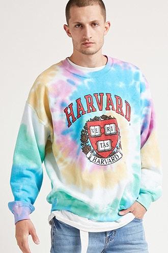 Forever21 Harvard Tie-dye Sweatshirt