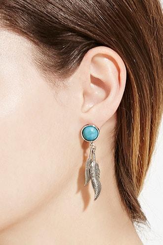 Forever21 Two-feather Drop Earrings
